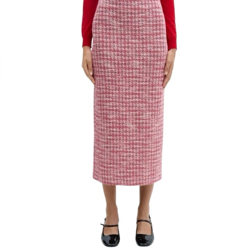 NWT MANGO HOUNDSTOOTH TWEED SKIRT & JACKET SET - SIZE S - Picture 7 of 16
